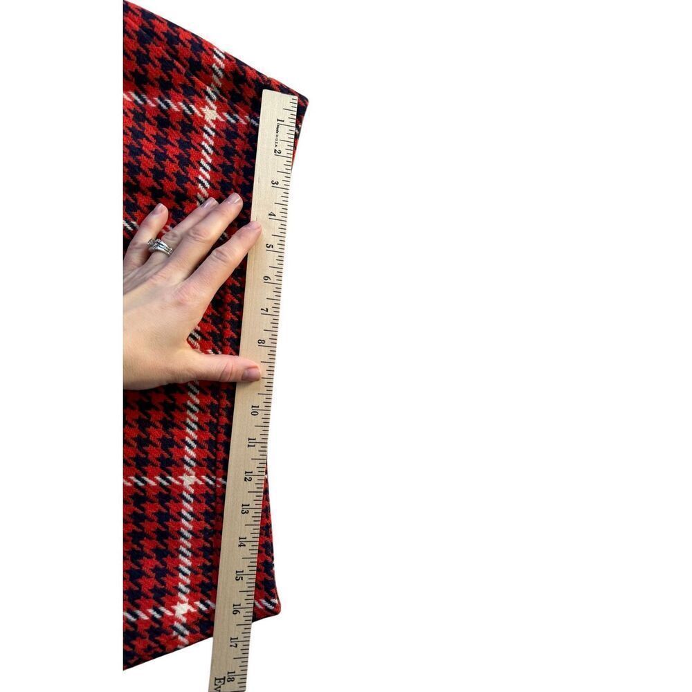 Boden British Tweed Red Navy Houndstooth Mini Skirt‎ size 10 - Picture 5 of 10